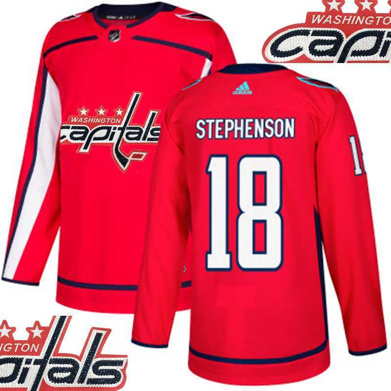 Capitals #18 Stephenson Red With Special Glittery Logo Adidas Jersey,We sell and wholesale Capitals #18 Stephenson Red With Special Glittery Logo Adidas Jersey on line form chian!